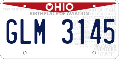 OH license plate GLM3145