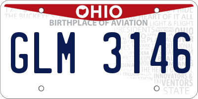 OH license plate GLM3146