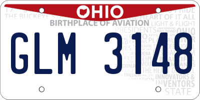 OH license plate GLM3148
