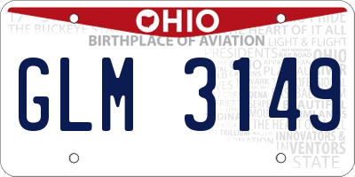OH license plate GLM3149
