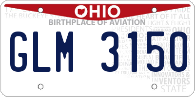 OH license plate GLM3150