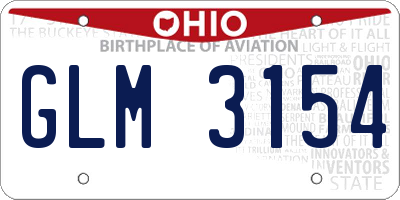 OH license plate GLM3154