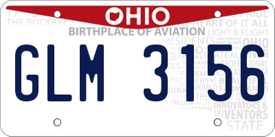 OH license plate GLM3156
