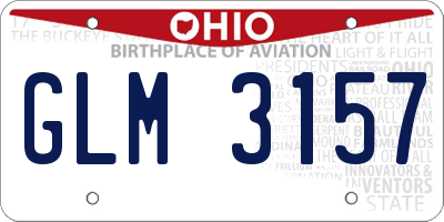 OH license plate GLM3157