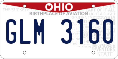 OH license plate GLM3160