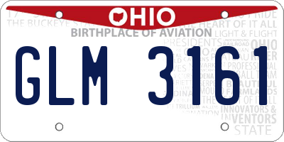 OH license plate GLM3161