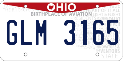OH license plate GLM3165