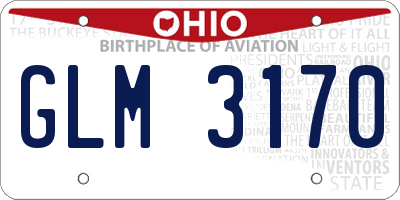 OH license plate GLM3170