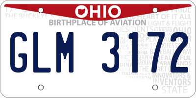 OH license plate GLM3172