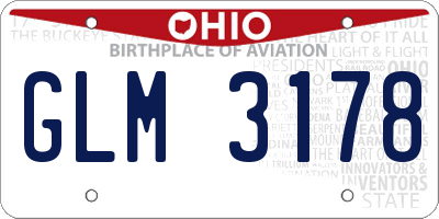 OH license plate GLM3178