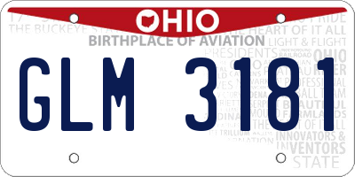 OH license plate GLM3181