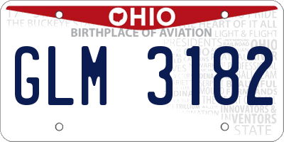 OH license plate GLM3182