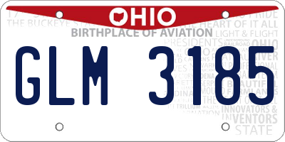 OH license plate GLM3185
