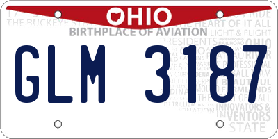 OH license plate GLM3187