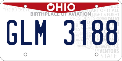 OH license plate GLM3188