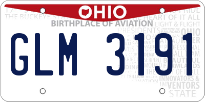 OH license plate GLM3191