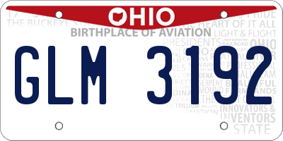 OH license plate GLM3192