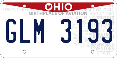 OH license plate GLM3193