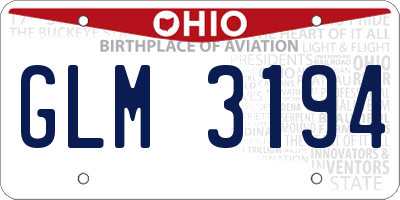 OH license plate GLM3194