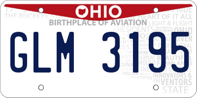 OH license plate GLM3195