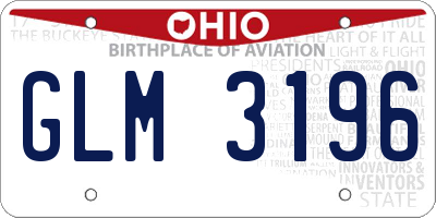 OH license plate GLM3196
