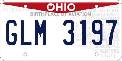 OH license plate GLM3197