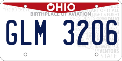 OH license plate GLM3206