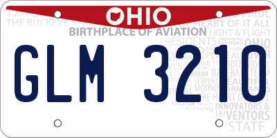 OH license plate GLM3210