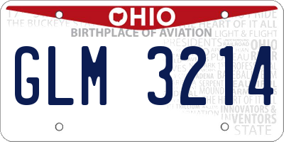 OH license plate GLM3214