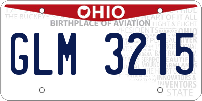 OH license plate GLM3215