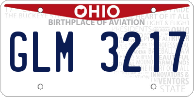 OH license plate GLM3217
