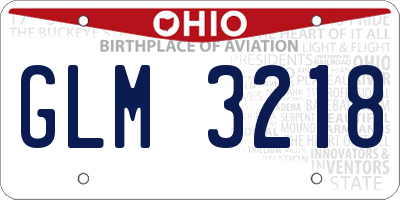 OH license plate GLM3218