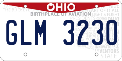 OH license plate GLM3230