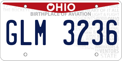 OH license plate GLM3236
