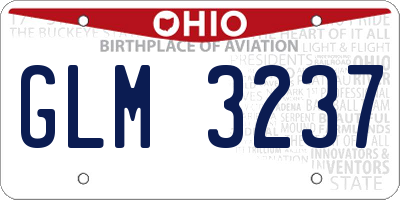 OH license plate GLM3237
