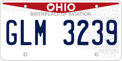 OH license plate GLM3239