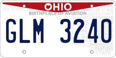 OH license plate GLM3240