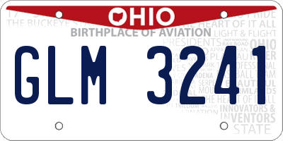 OH license plate GLM3241