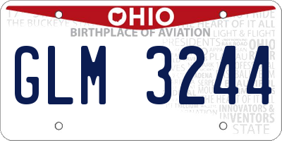OH license plate GLM3244