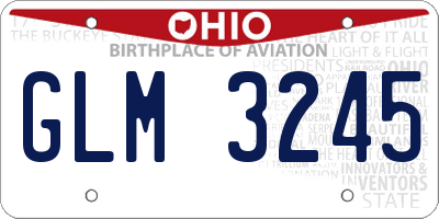 OH license plate GLM3245