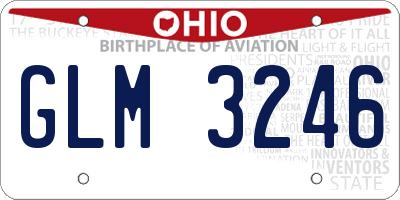 OH license plate GLM3246