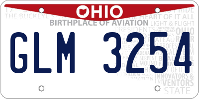 OH license plate GLM3254