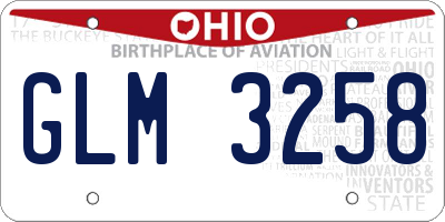 OH license plate GLM3258