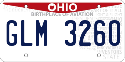 OH license plate GLM3260