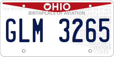 OH license plate GLM3265