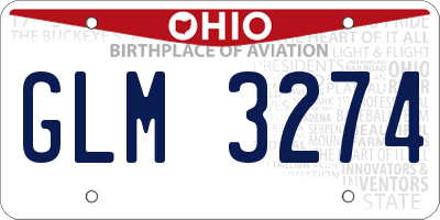OH license plate GLM3274