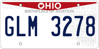 OH license plate GLM3278
