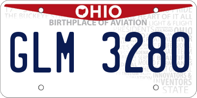 OH license plate GLM3280