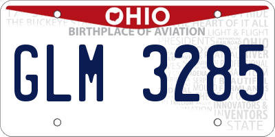 OH license plate GLM3285