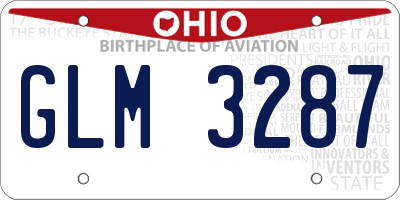 OH license plate GLM3287